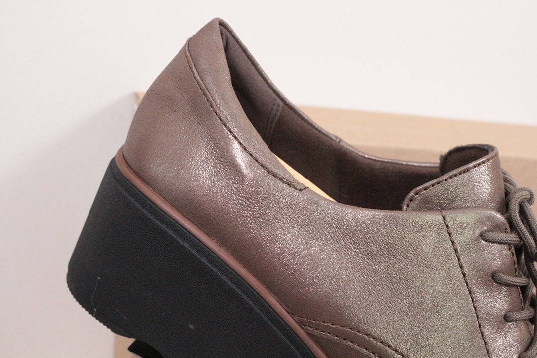 Clarks Bottines compensées en cuir métallisé marron 39.5 3
