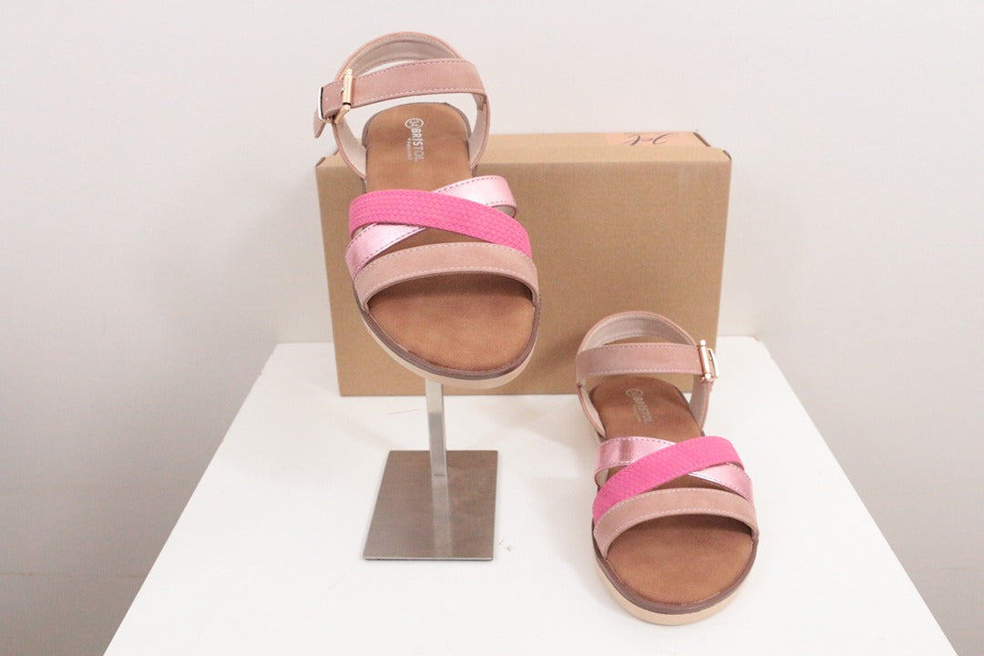 Sandales filles Bristol rose métallique neuves 34 4