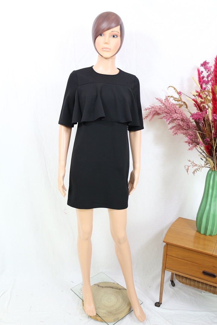 Robe courte Mango noire à volants taille S élégante chic 5