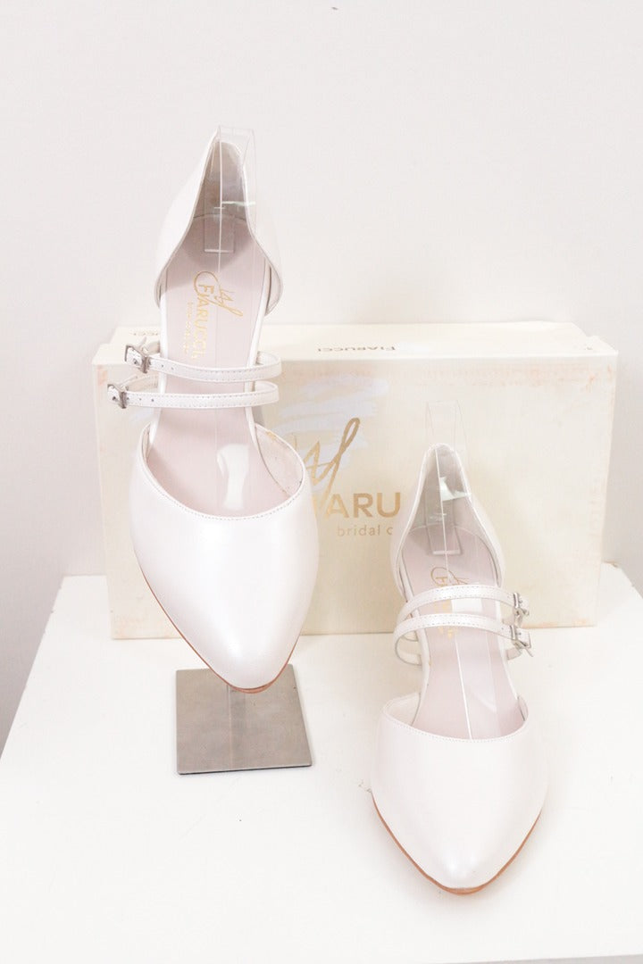 Escarpins de mariée Fiarucci en cuir blanc nacré taille 38.5 4