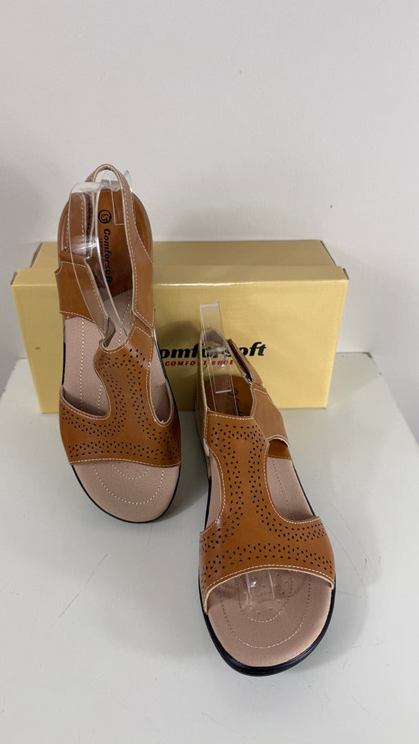 Sandales confort Comforsoft en simili cuir marron camel taille 40 6