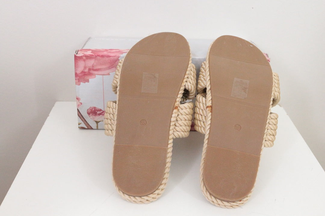 Mules en corde Claudia Ghizzani beige 38 neuves 6