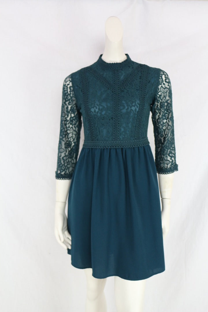 Robe dentelle Molly Bracken vert S chic soirée