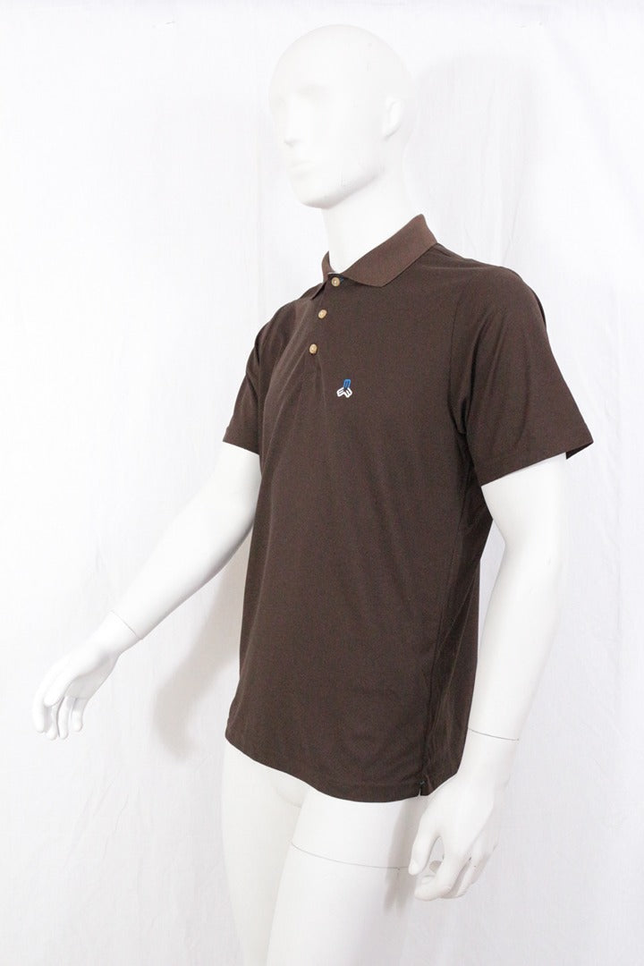 Polo marron Ludwig Maul homme coupe droite polyester 48 - Neuf avec étiquette 9