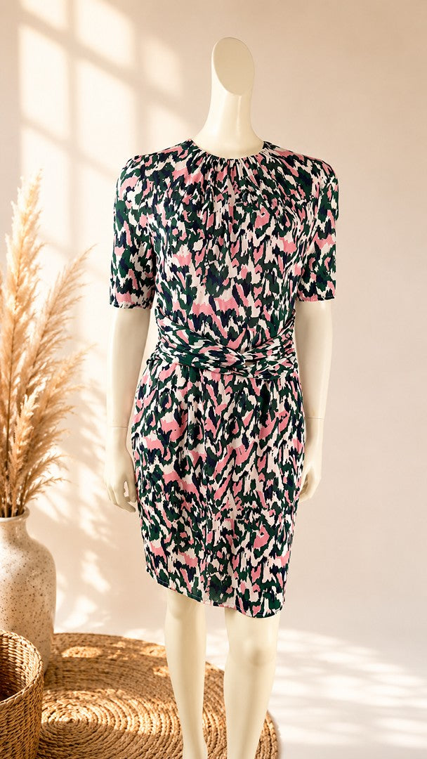 Robe Whistles soie multicolore imprimé abstrait Fr 40 L chic