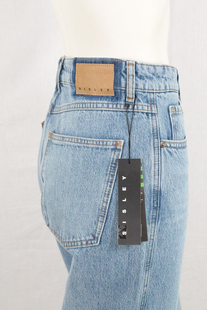 Jean Sisley droit bleu clair coton taille 32 Neuf Y2k 5