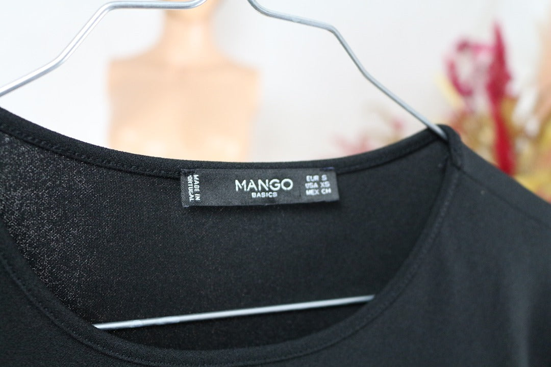 Robe courte Mango noire à volants taille S élégante chic 8