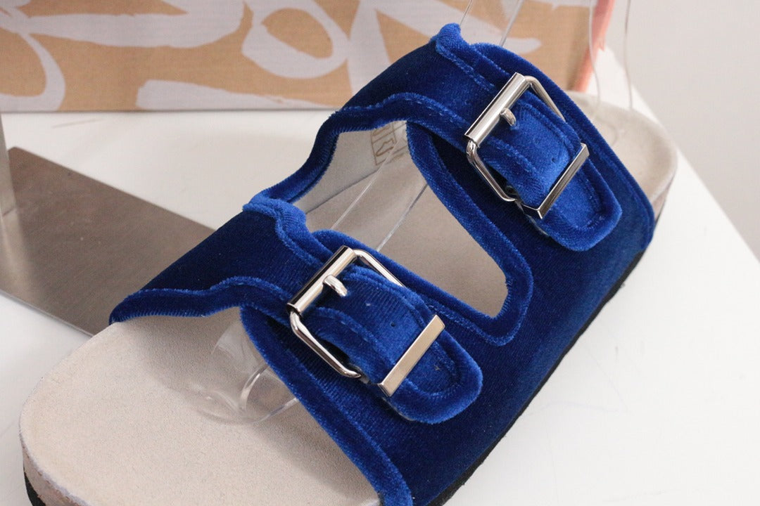 Sandales Sköna Marie velours bleu roi 42 neuves 3