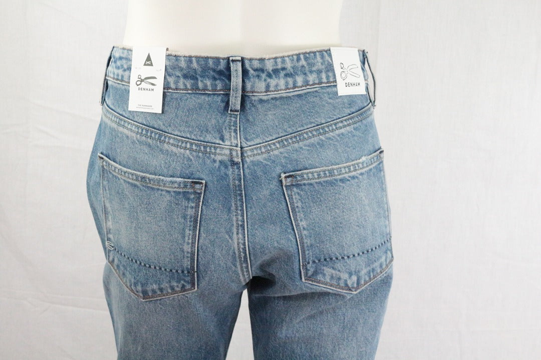 Jean Denham Heidi high rise straight fit bleu clair taille 30 Neuf avec étiquette vintage 90s 13