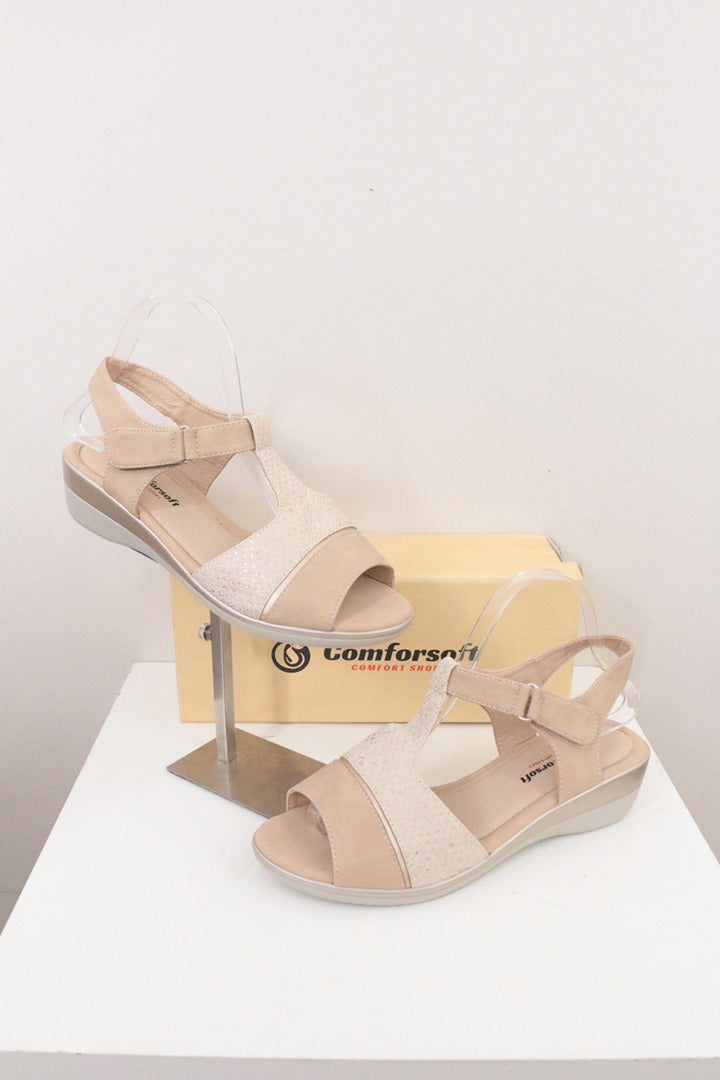 Sandales compensées Comforsoft beige crème taille 39 confort 1