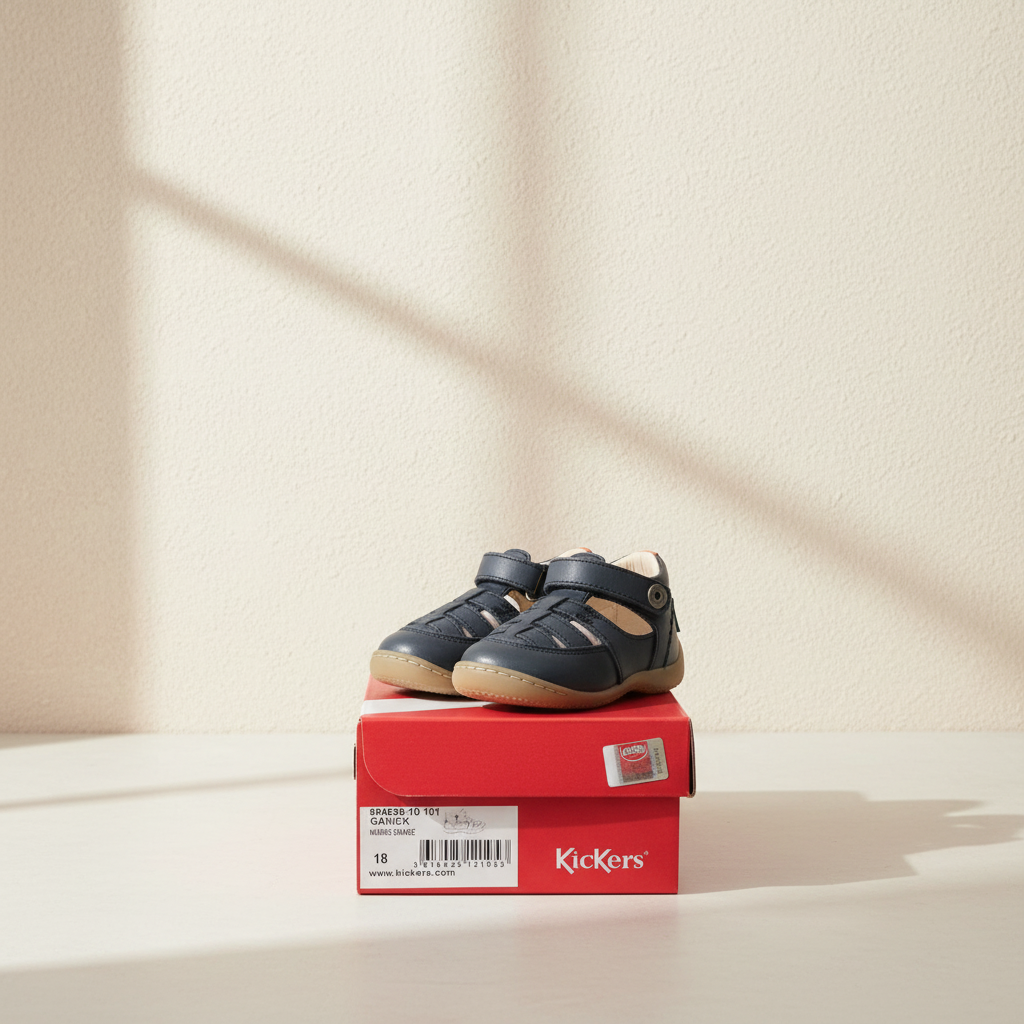 Kickers Sandales Cuir Bleu marine, Orange  18 Neuf