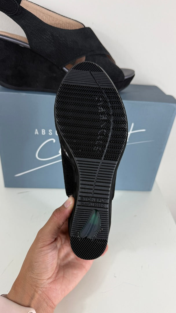 Sandales compensées Stonefly daim noir 37 confort Marlene 11