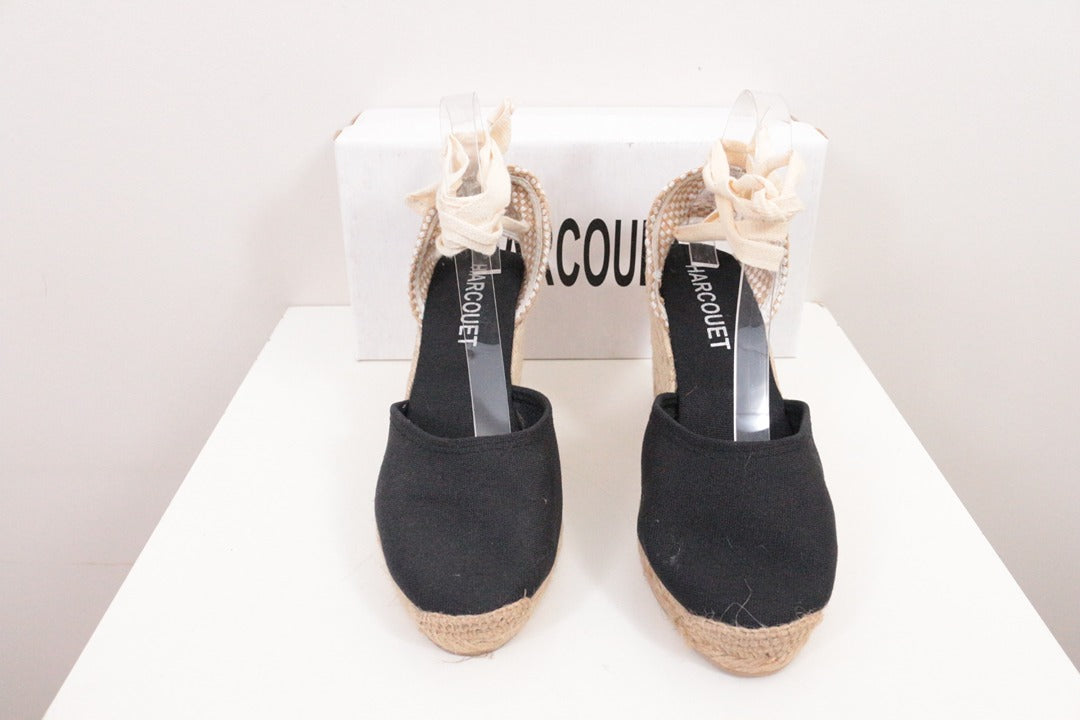 Espadrilles compensées Harcouet lacet noir 39 4
