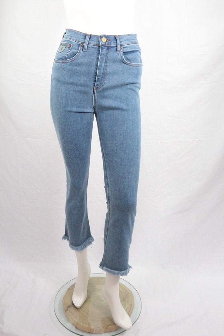 Jean boot cropped Lois bleu taille haute brut vintage 29 6