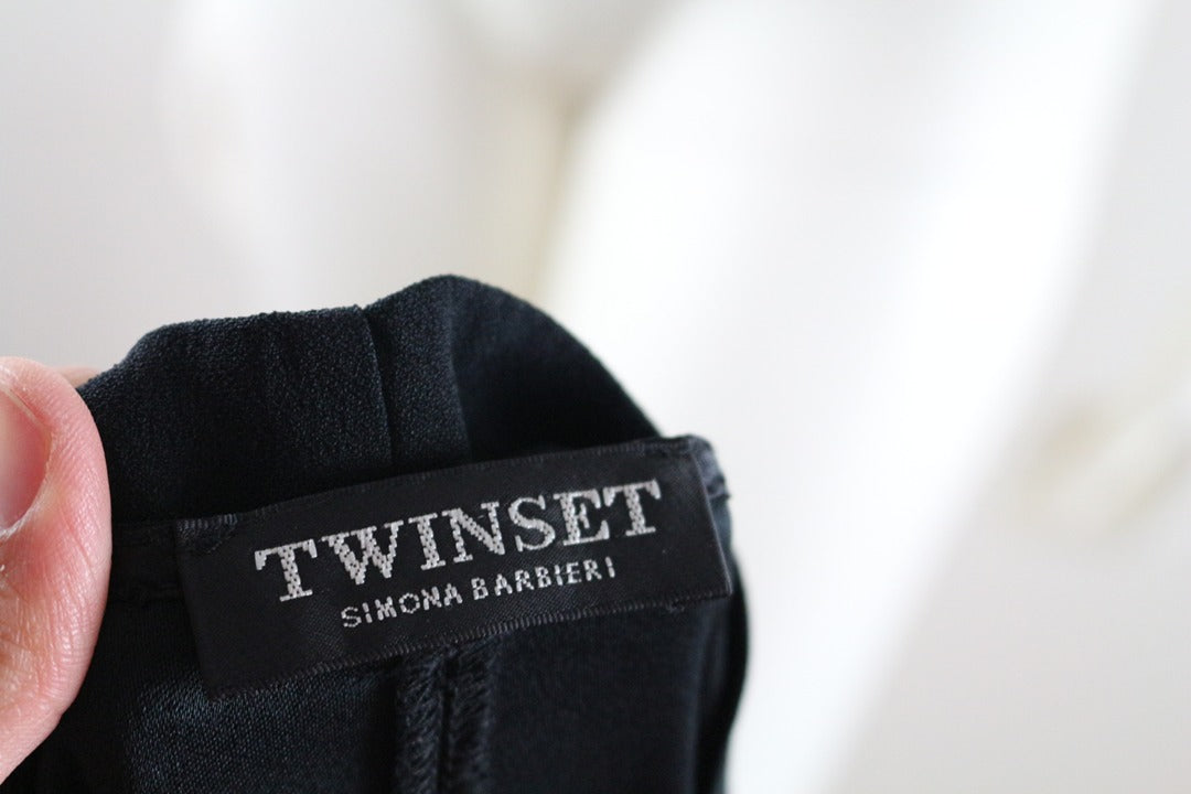 Robe noire Twinset Simona Barbieri chic vintage 90s M 8
