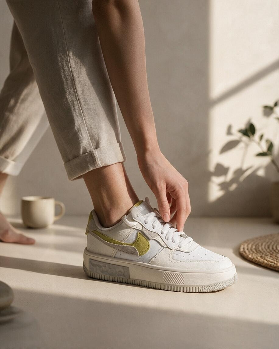 Nike Air Force 1 Fontanka baskets plateforme blanc jaune citron 39