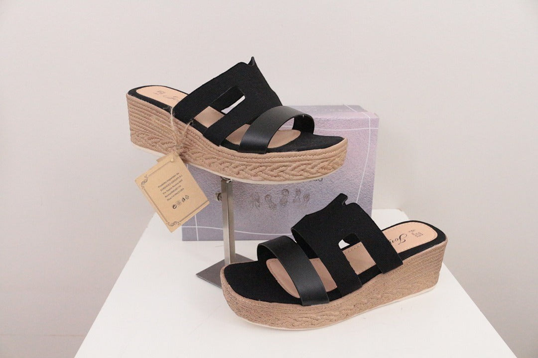 Mules compensées Jomix noir taille 38 neuves avec boîte 5