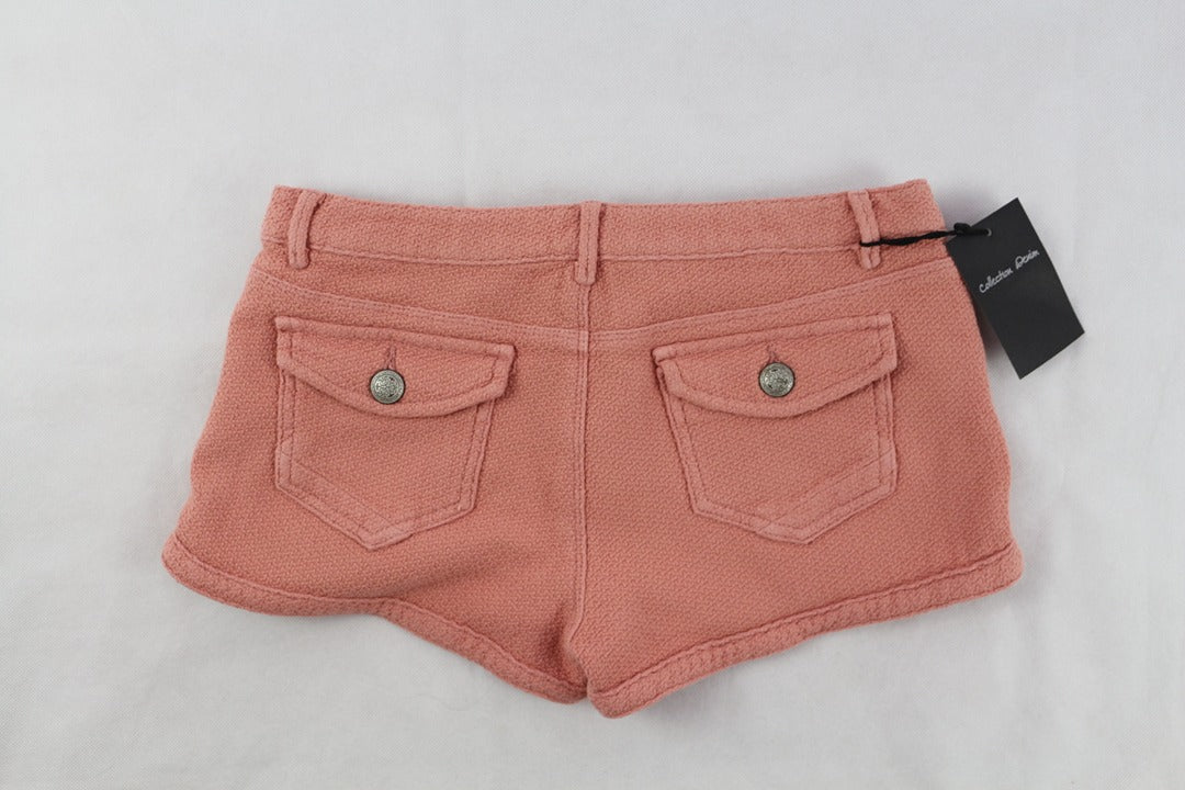 Short femme rose corail coton texturé taille 36 neuf avec étiquette 7