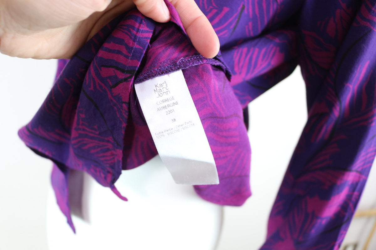 Étiquette de composition du chemisier Karl Marc John, 100 % viscose, taille 38 – Frippin'Dealz