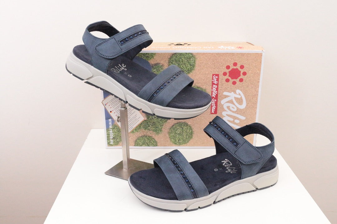 Sandales Relife bleu marine confort Soft Reflex taille 37 1