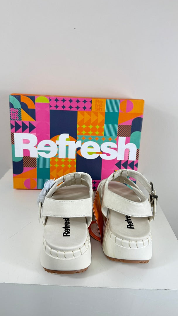 Sandales plateforme Refresh en simili cuir blanc taille 36 neuves 8