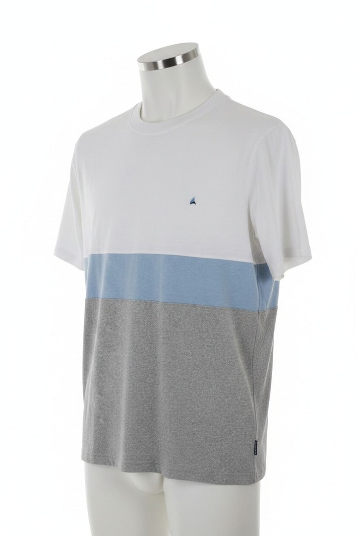 T-shirt homme Tailor Vintage blanc bleu gris L neuf