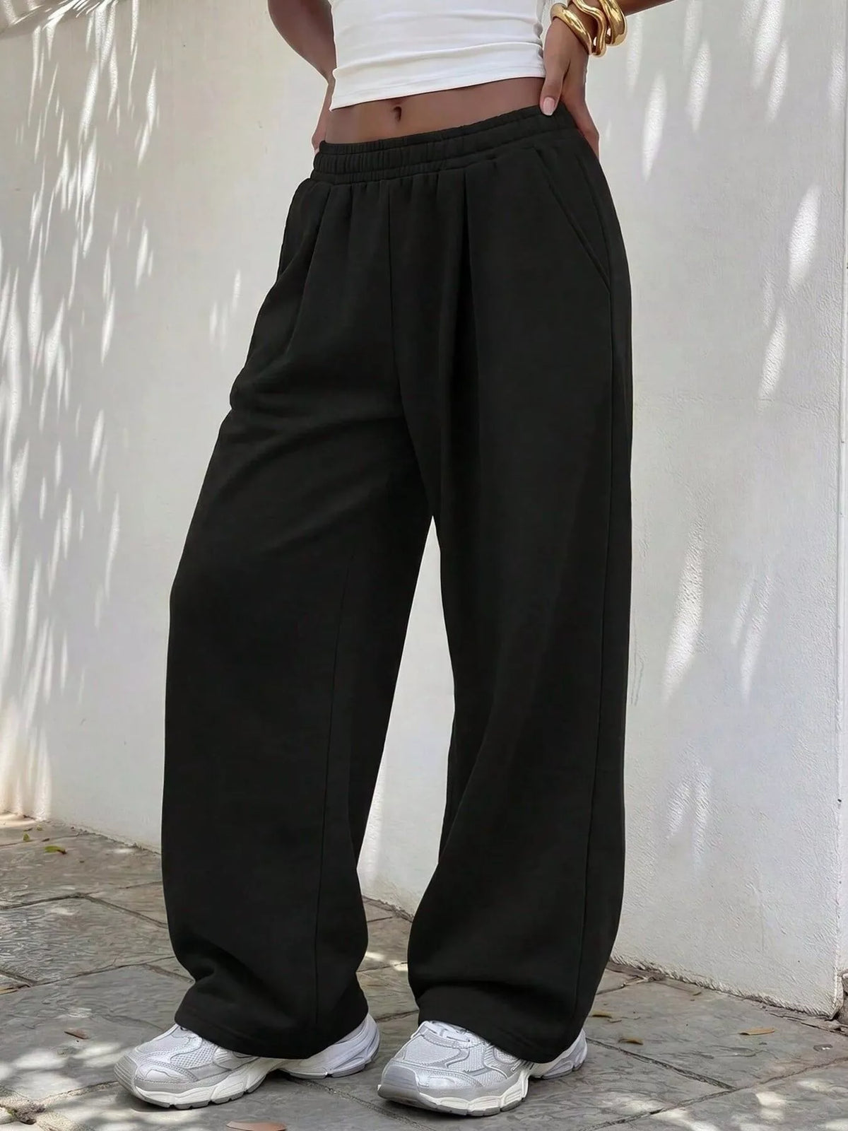 Pantalon jogging jambe large taille élastique – photo 7 – Frippin'Dealz