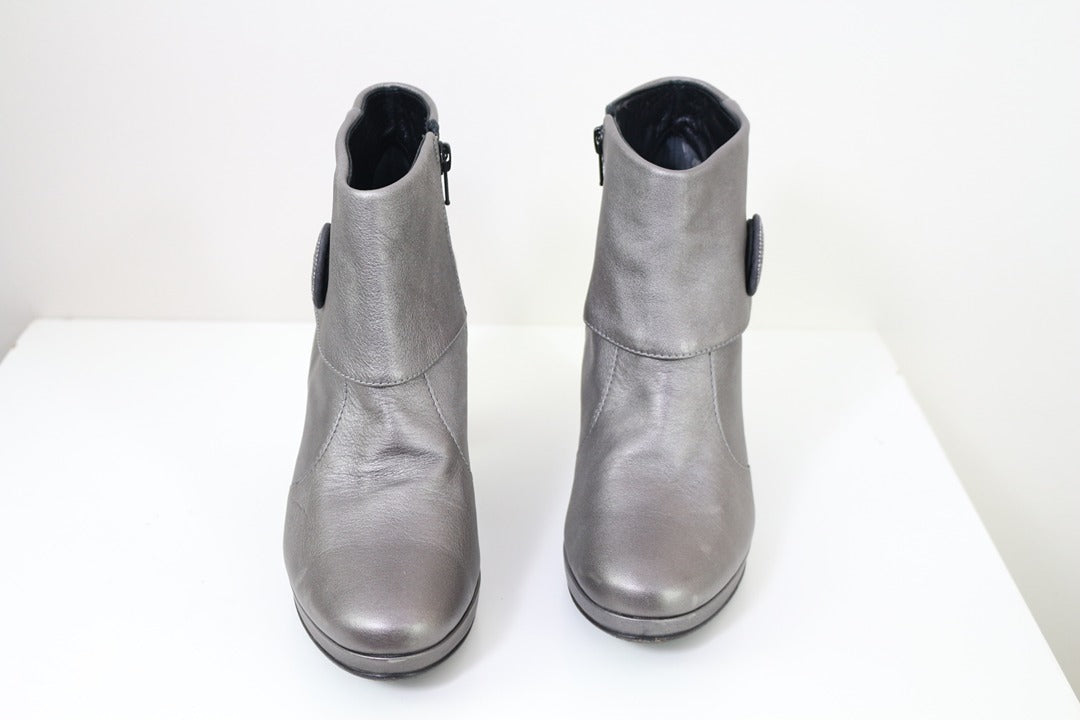 Bottines Elata Cuir Gris T37 Vintage 90s 5