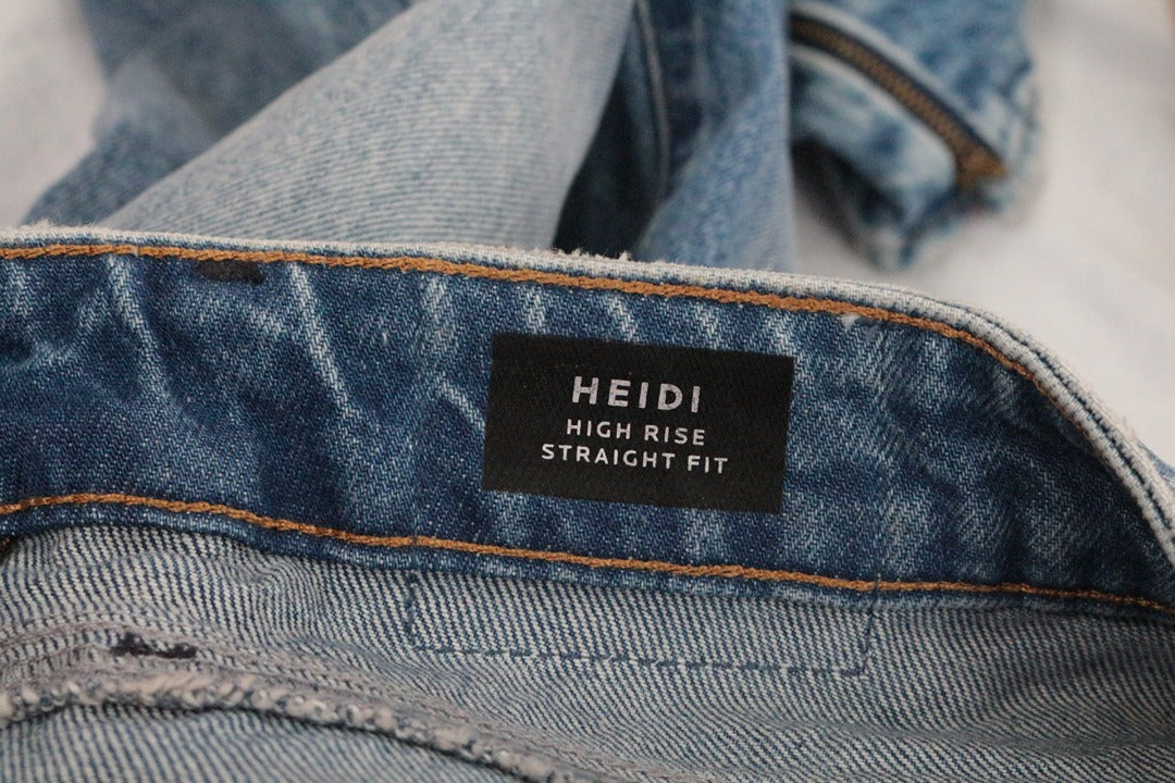 Jean Denham Heidi high rise straight fit bleu clair taille 30 Neuf avec étiquette vintage 90s 2