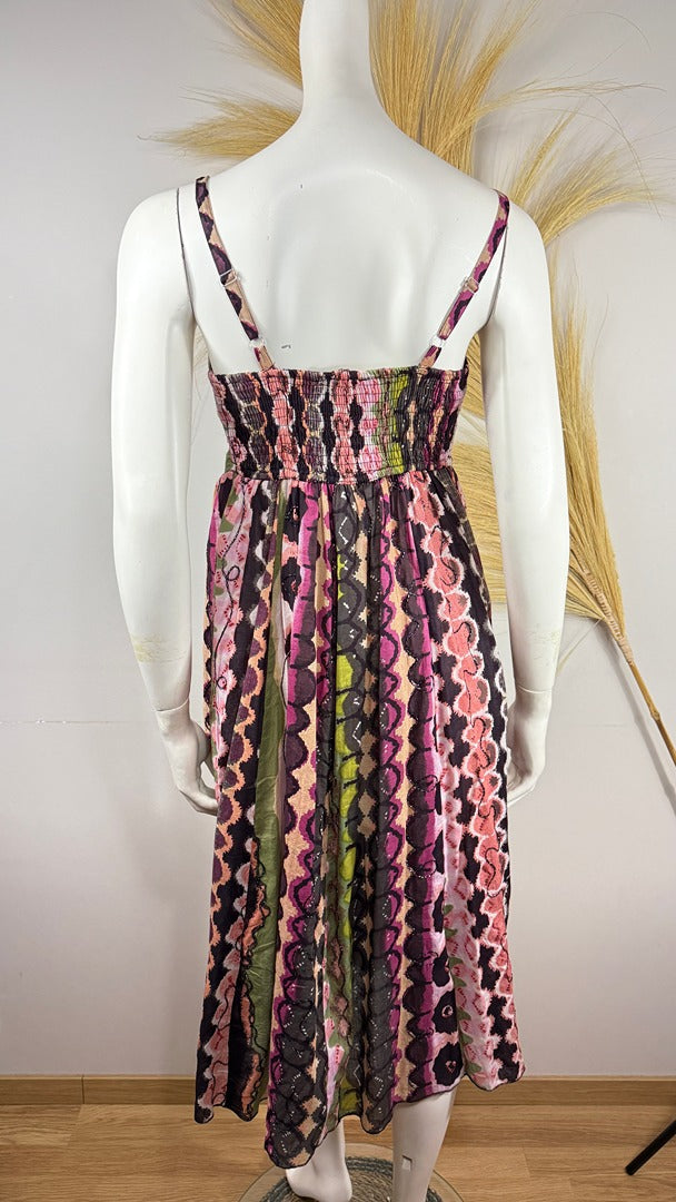 Robe longue Pucci & Cos multicolore bohème chic S/m 7
