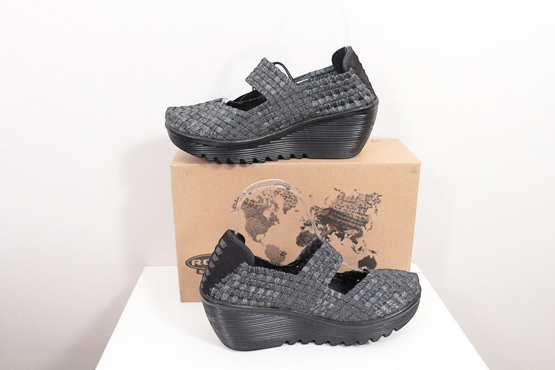 Baskets compensées tressées Rock Spring gris argenté 37 | Frippin'Dealz – photo 9