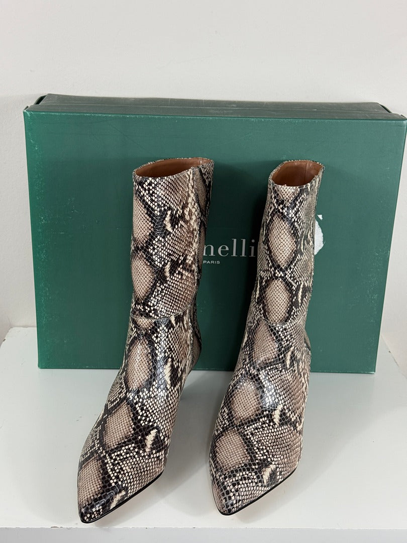 Bottes Minelli Kristen imprimé python beige 38 - Neuf avec étiquette 6