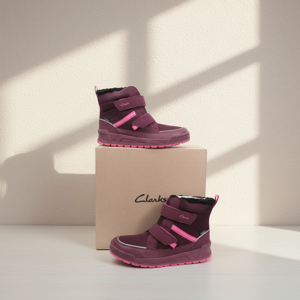 Clarks Bottes après-ski Cuir synthétique Bordeaux  38 Neuf