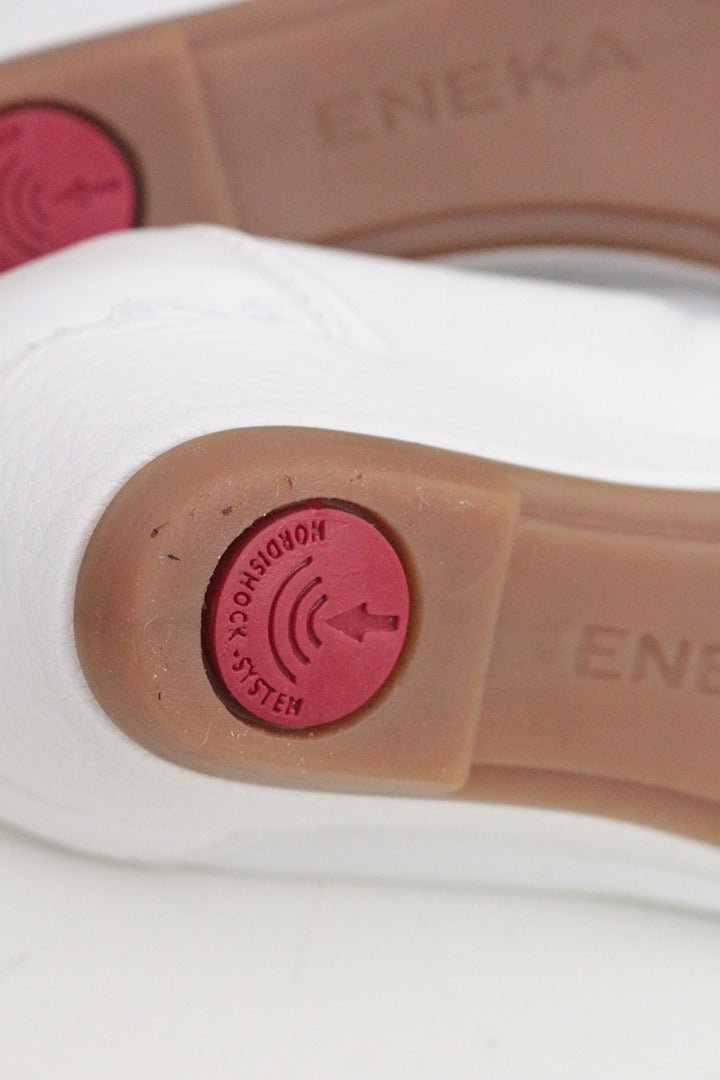 Sabrinas Ballerines Compensées Cuir Blanc 35 Très Bon État Confort 8