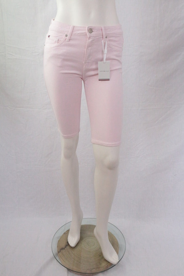 Bermuda femme Tommy Hilfiger rose clair neuf slim 26 1