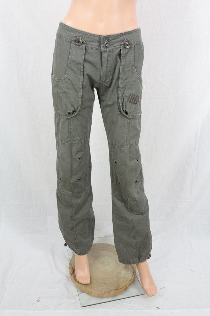 Pantalon cargo Lea L Moda coton kaki 40 style militaire 1