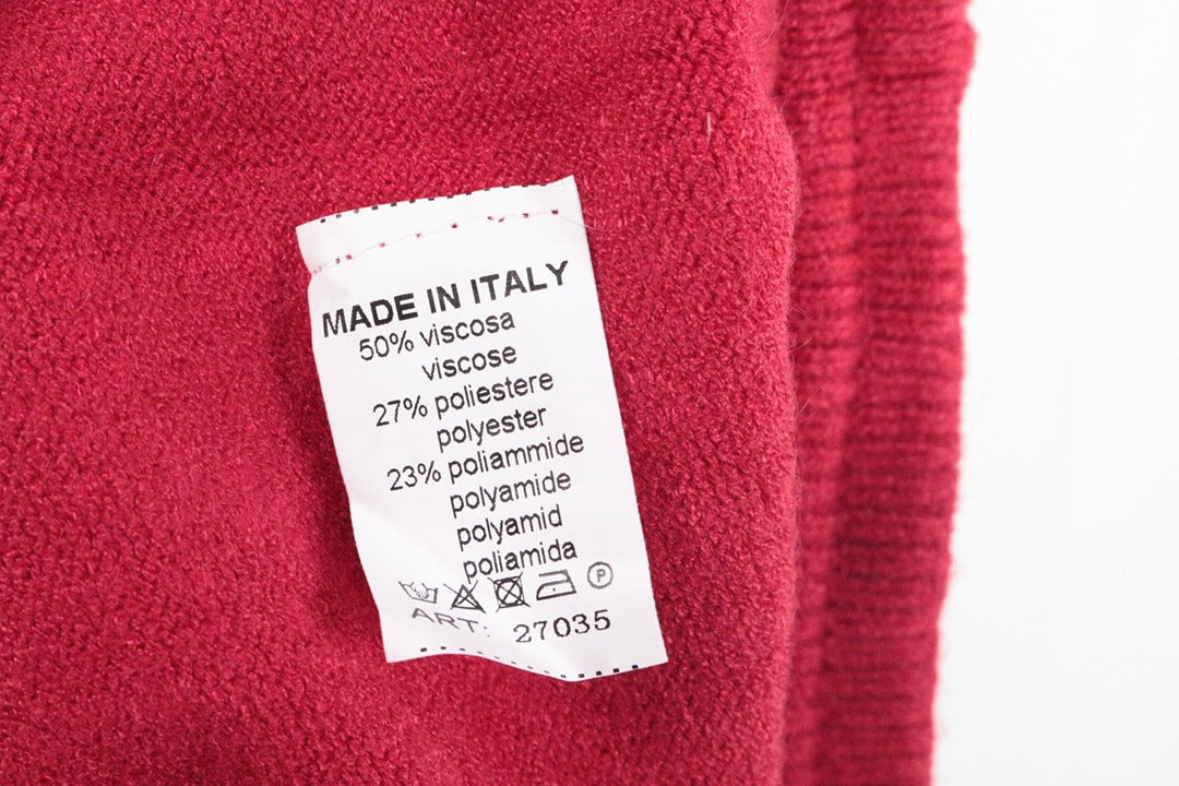 Pantalon Large Made In Italy Rouge M Old Money 9