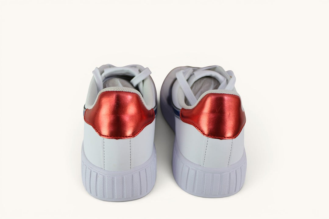 Baskets Diadora Step P Lipstick cuir blanc bleu rouge 39 7