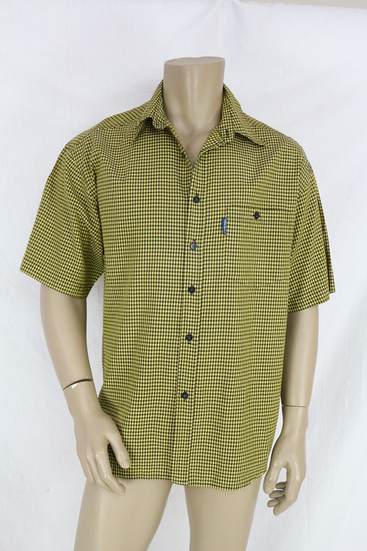 Chemise carreaux Southern Männermode coton jaune L 5