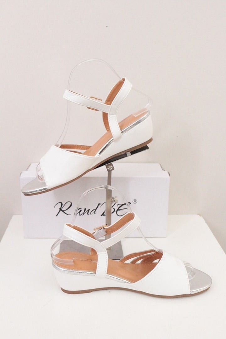 Sandales compensées R and Be blanches et argentées taille 37 | Frippin'Dealz – photo 7