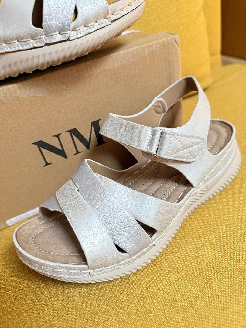 Sandales compensées femme Nm crème taille 37 10