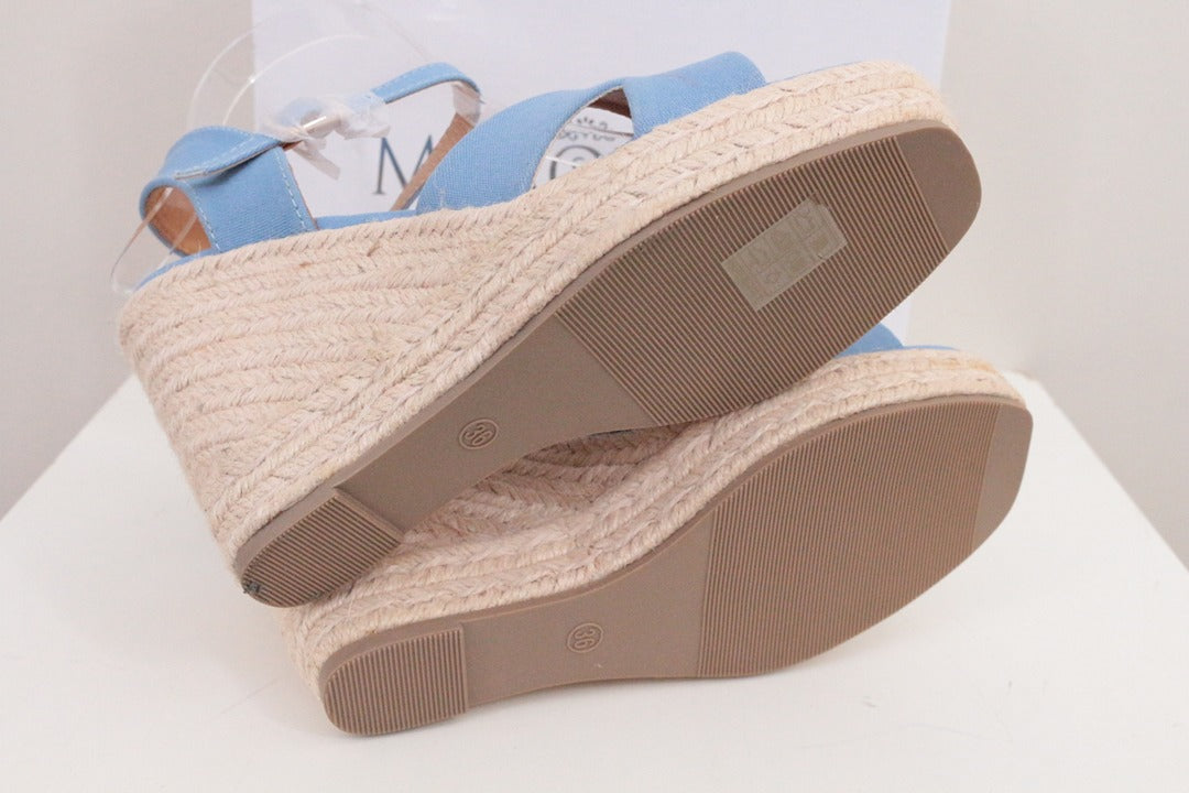 Marquiiz Sandales compensées espadrilles bleu ciel 36 neuves 7