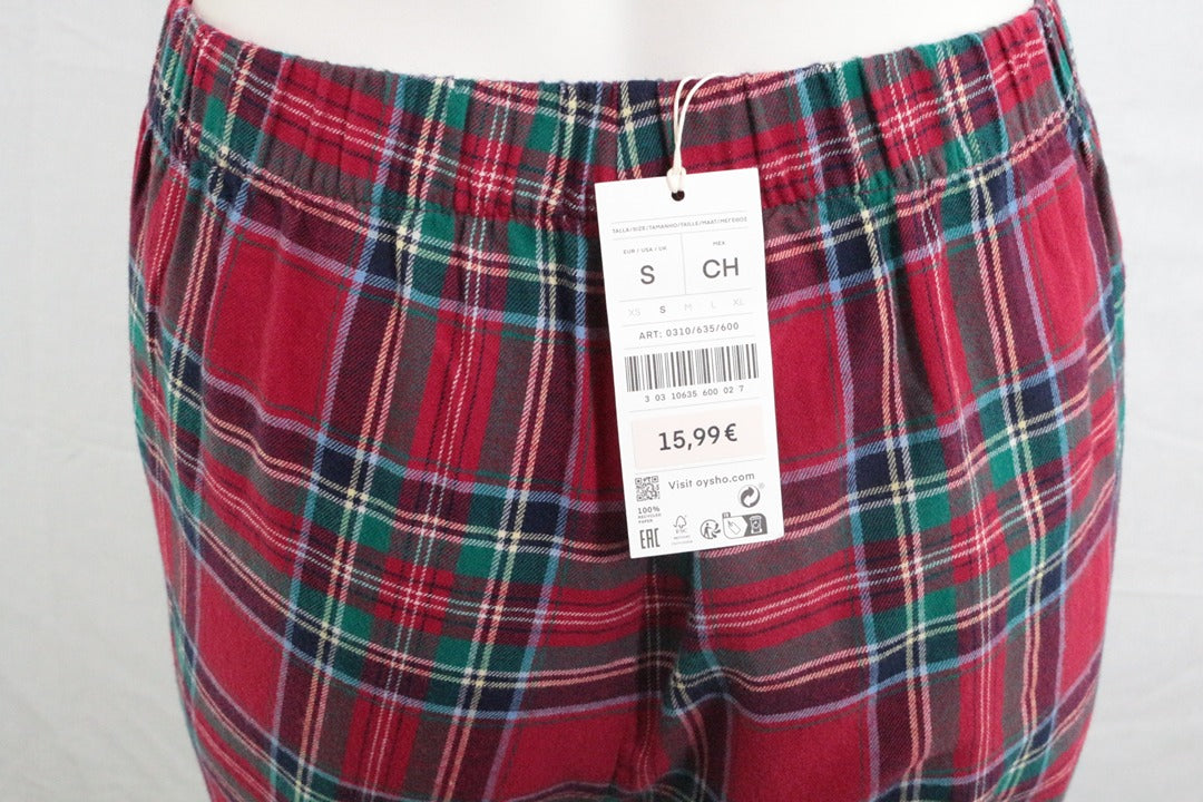 Pantalon pyjama Oysho tartan rouge écossais S neuf avec étiquette 7