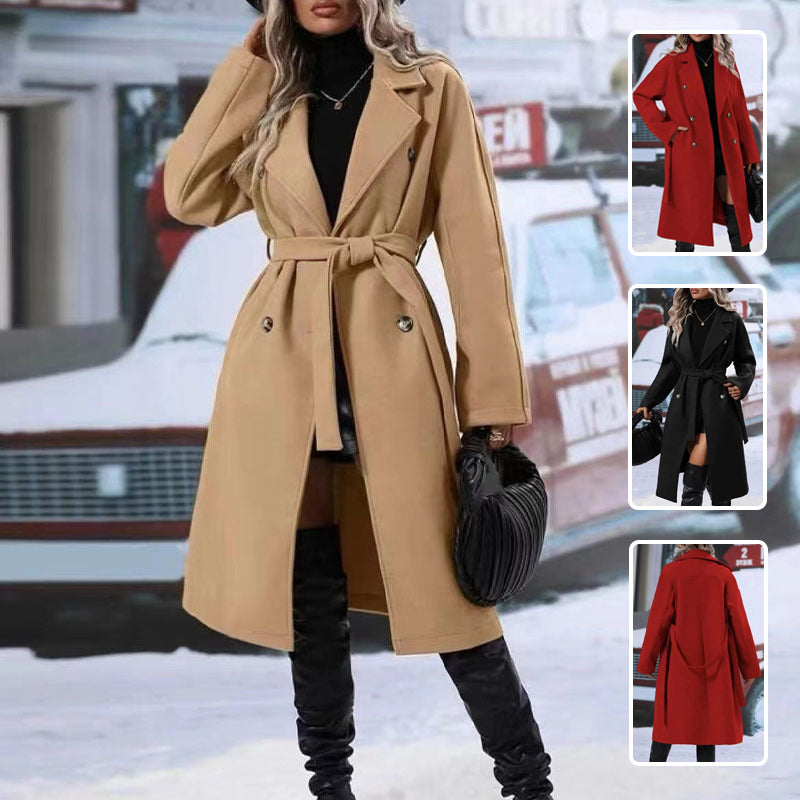 Trench long croisé ceinturé – photo 1 – Frippin'Dealz