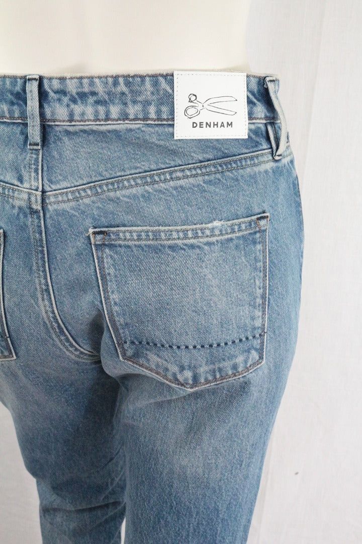 Jean Denham Heidi high rise straight fit bleu clair taille 30 Neuf avec étiquette vintage 90s 11