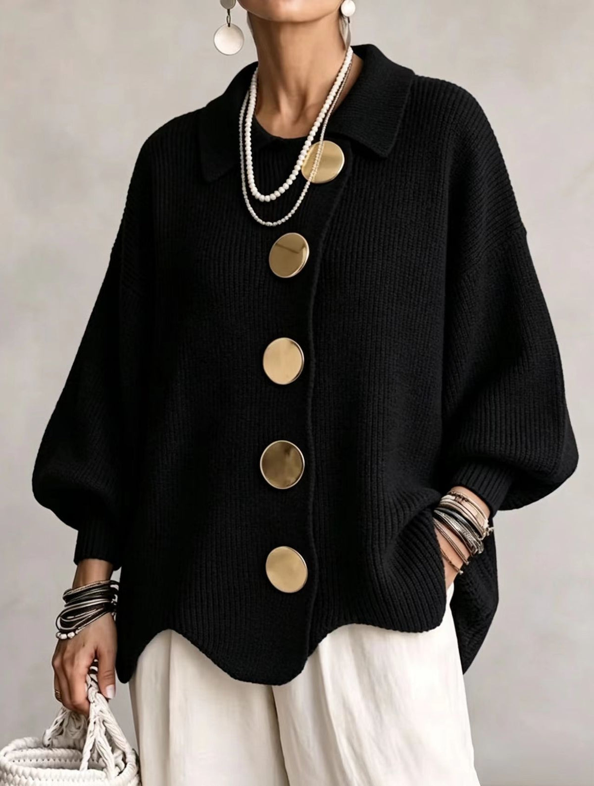 Gilet en maille boutonné col à revers – photo 11 – Frippin'Dealz