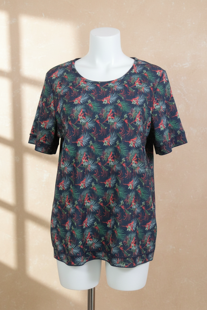 Damart Top Polyester Bleu, Multicolore XL  Très bon état