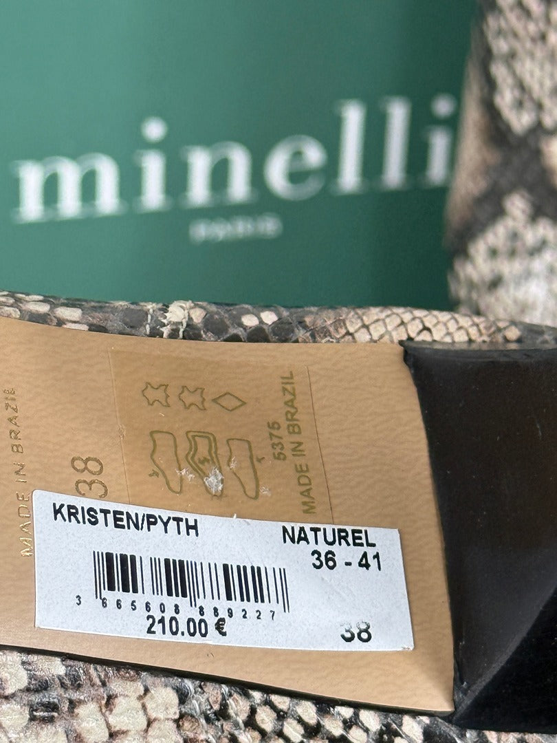 Bottes Minelli Kristen imprimé python beige 38 - Neuf avec étiquette 3