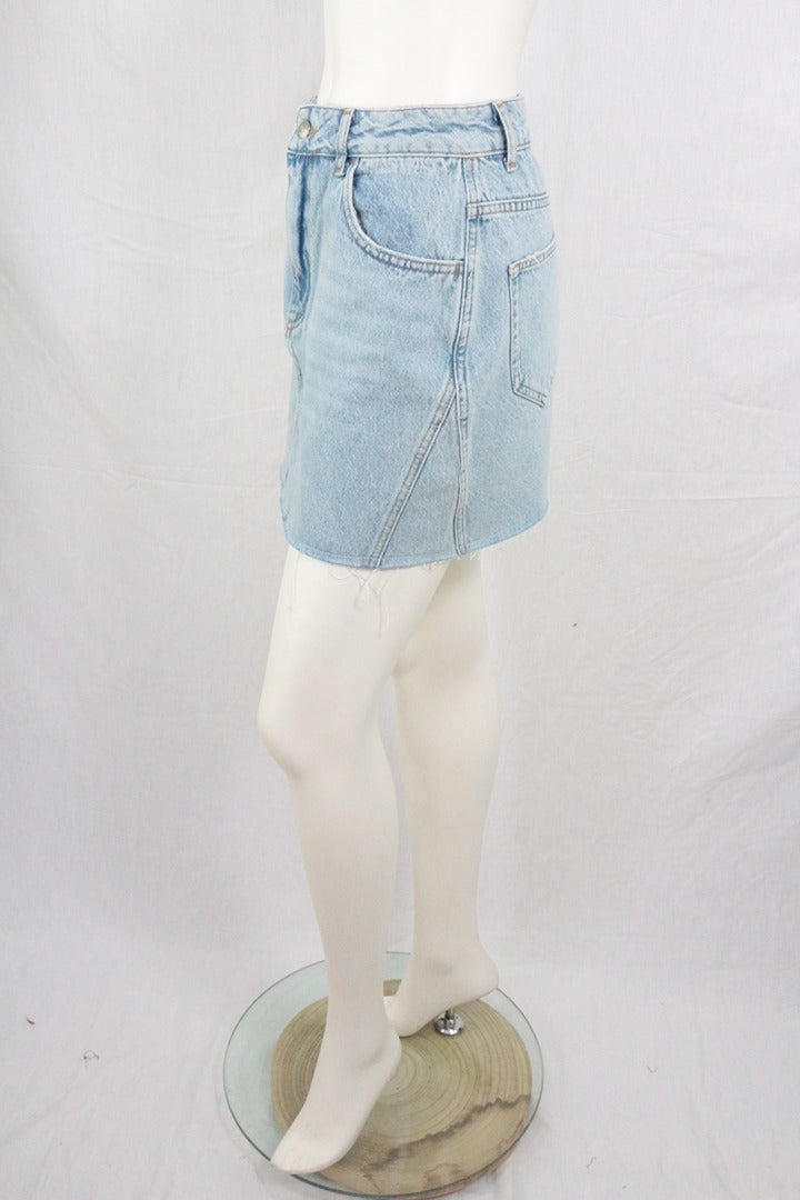 Mini Jupe En Jean Sisley Bleu Clair 38 Y2k Vintage 8