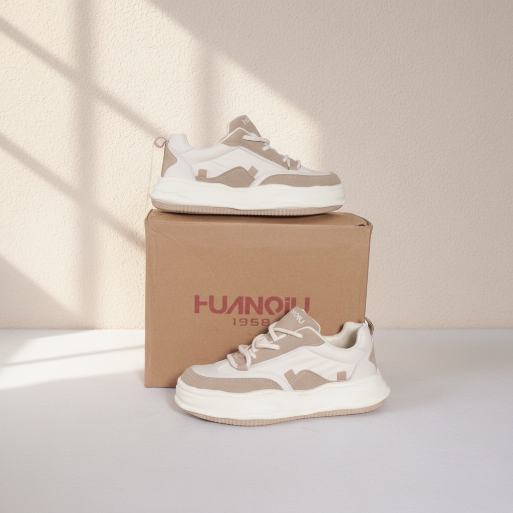 Huanqiu 1958 Baskets Cuir synthétique Beige  37 Neuf